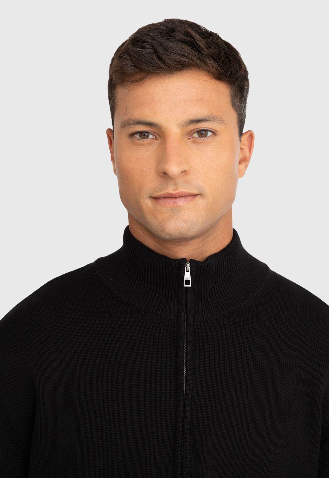 Chaleco Half Zipper Negro Black Bubba-2