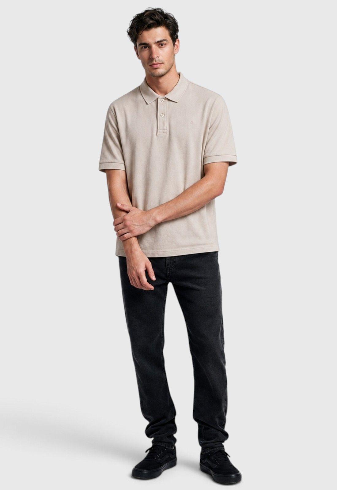 Polera Pique Algodón Beige Black Bubba-2