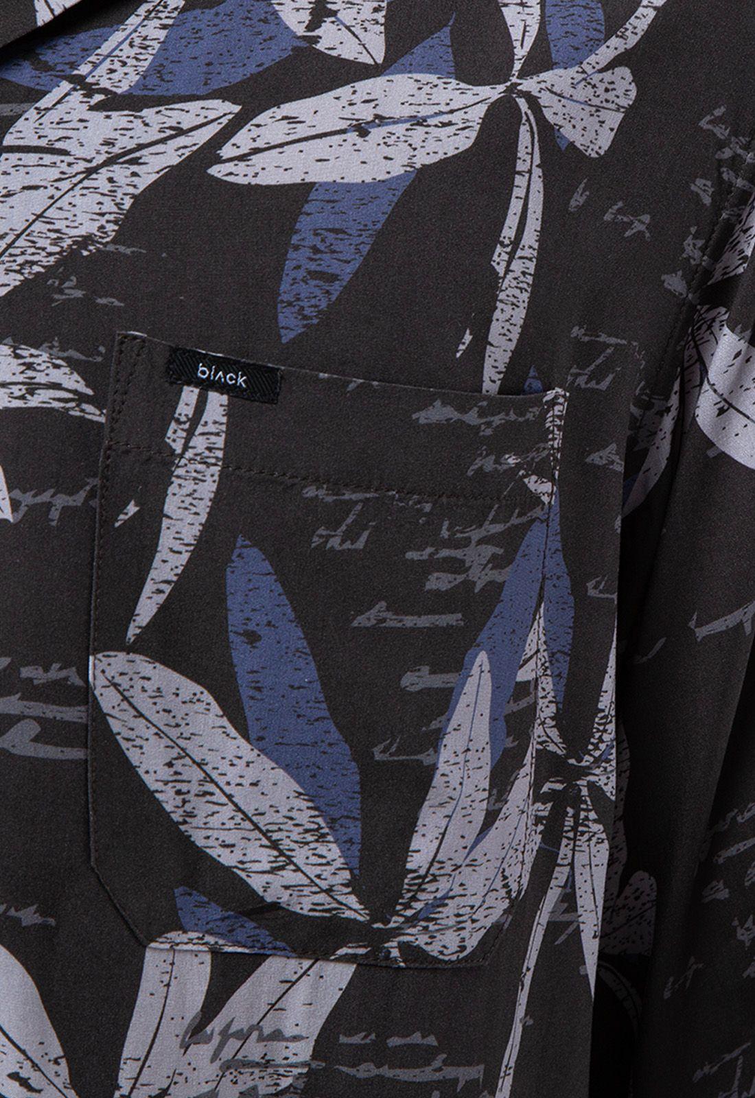 Camisa Viscosa Dark Flower Black Bubba-3