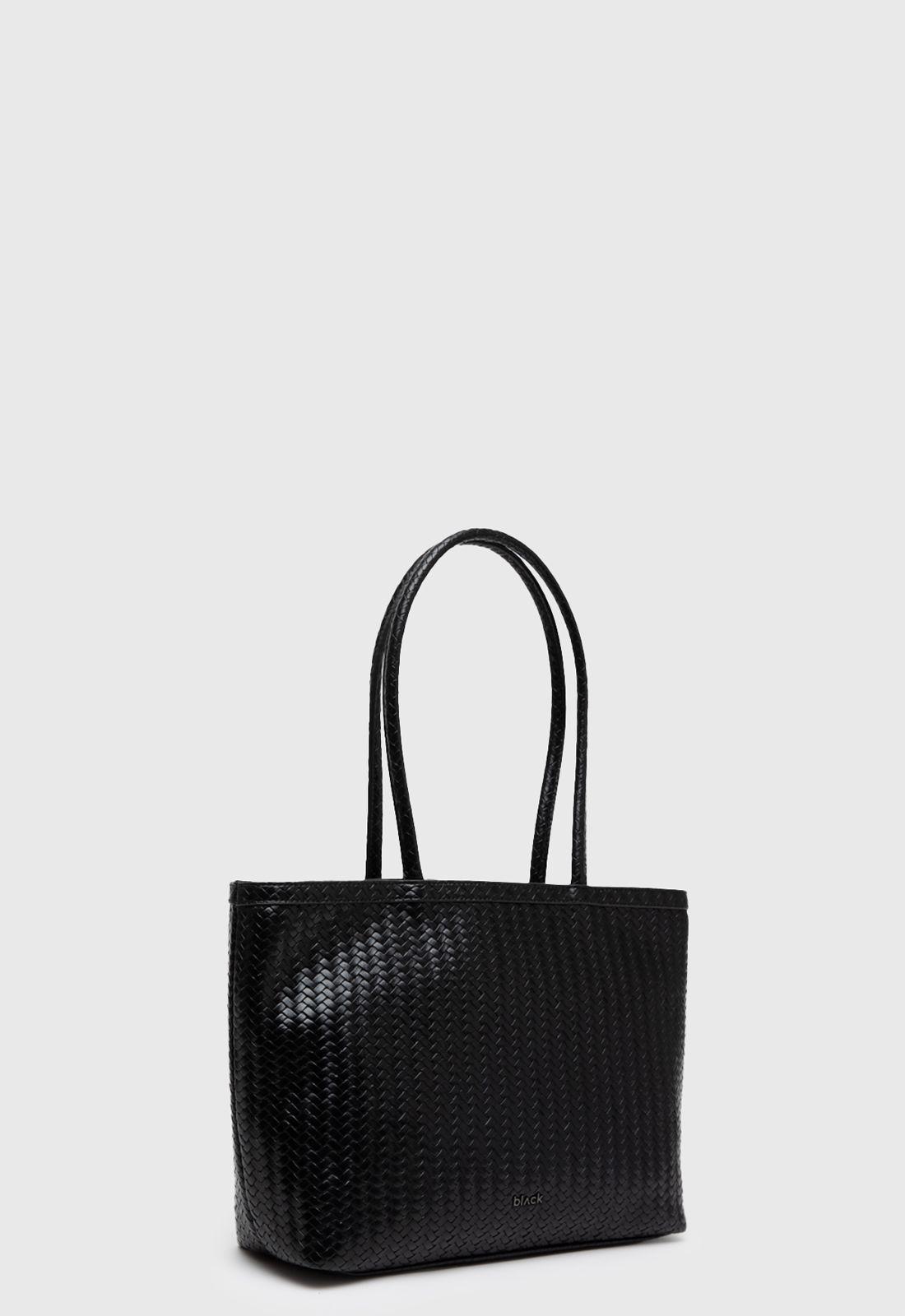 Bolso Tote Buscket Braids Black Black Bubba-2
