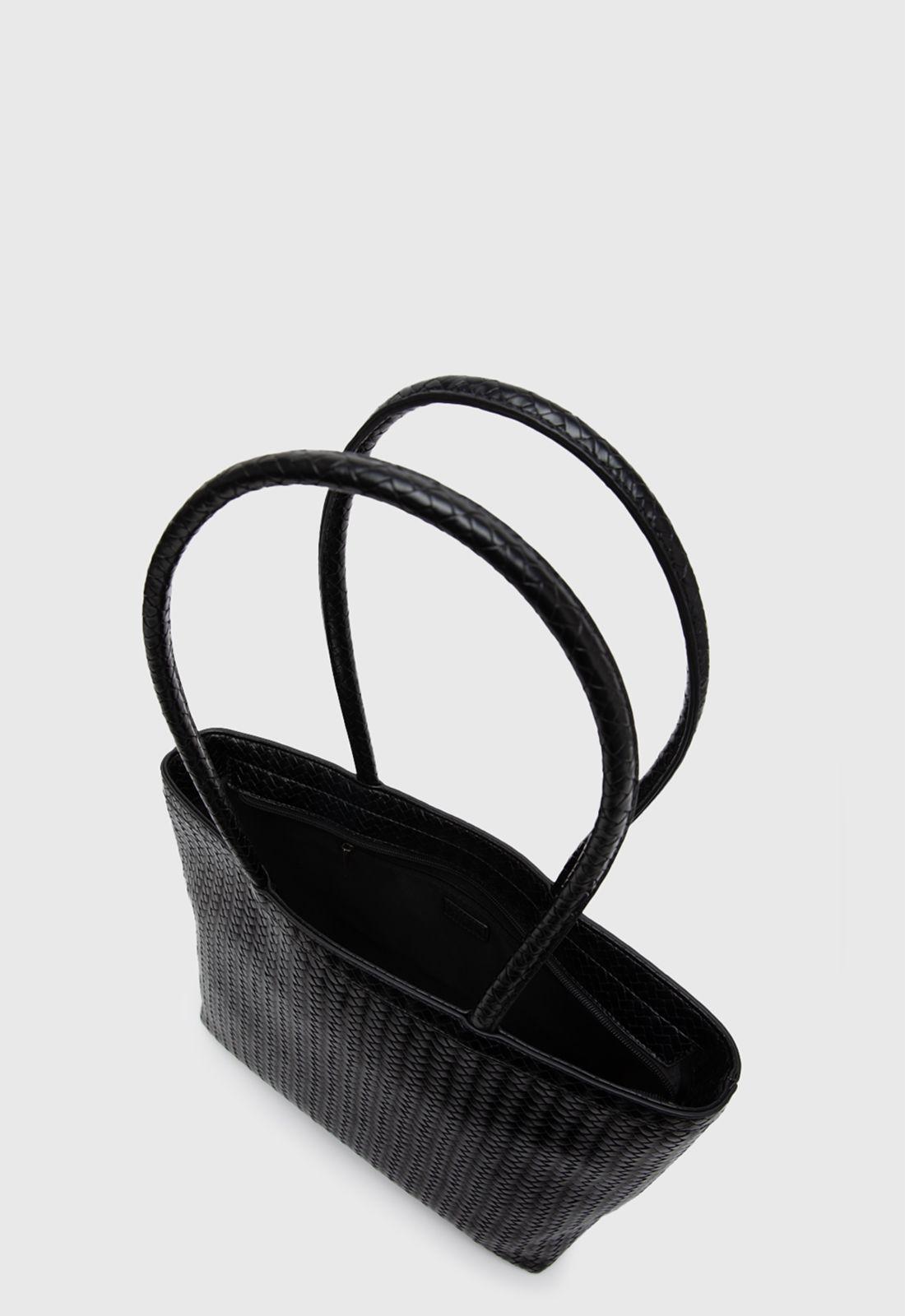 Bolso Tote Buscket Braids Black Black Bubba-3