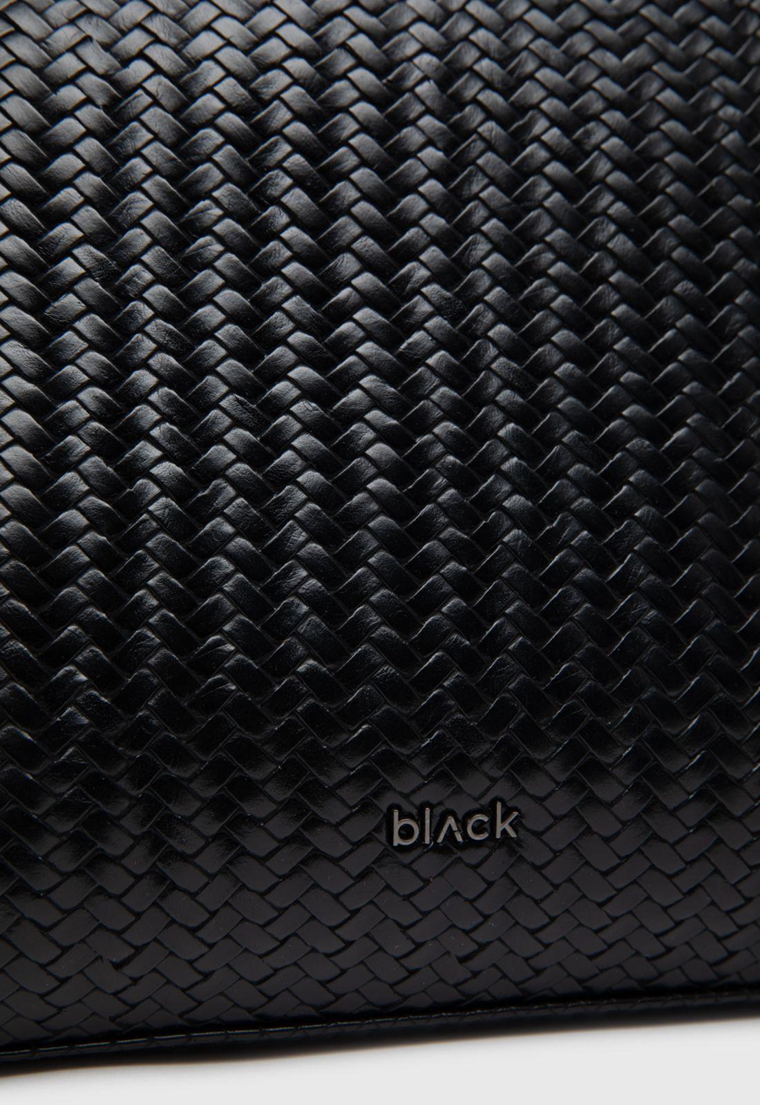 Bolso Tote Buscket Braids Black Black Bubba-4