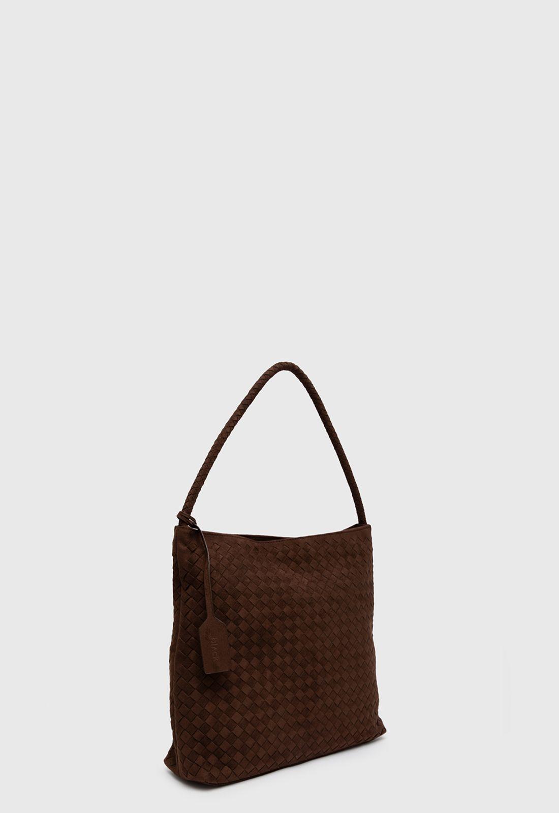 Bolso Tote Suede Braids Moka Black Bubba-2