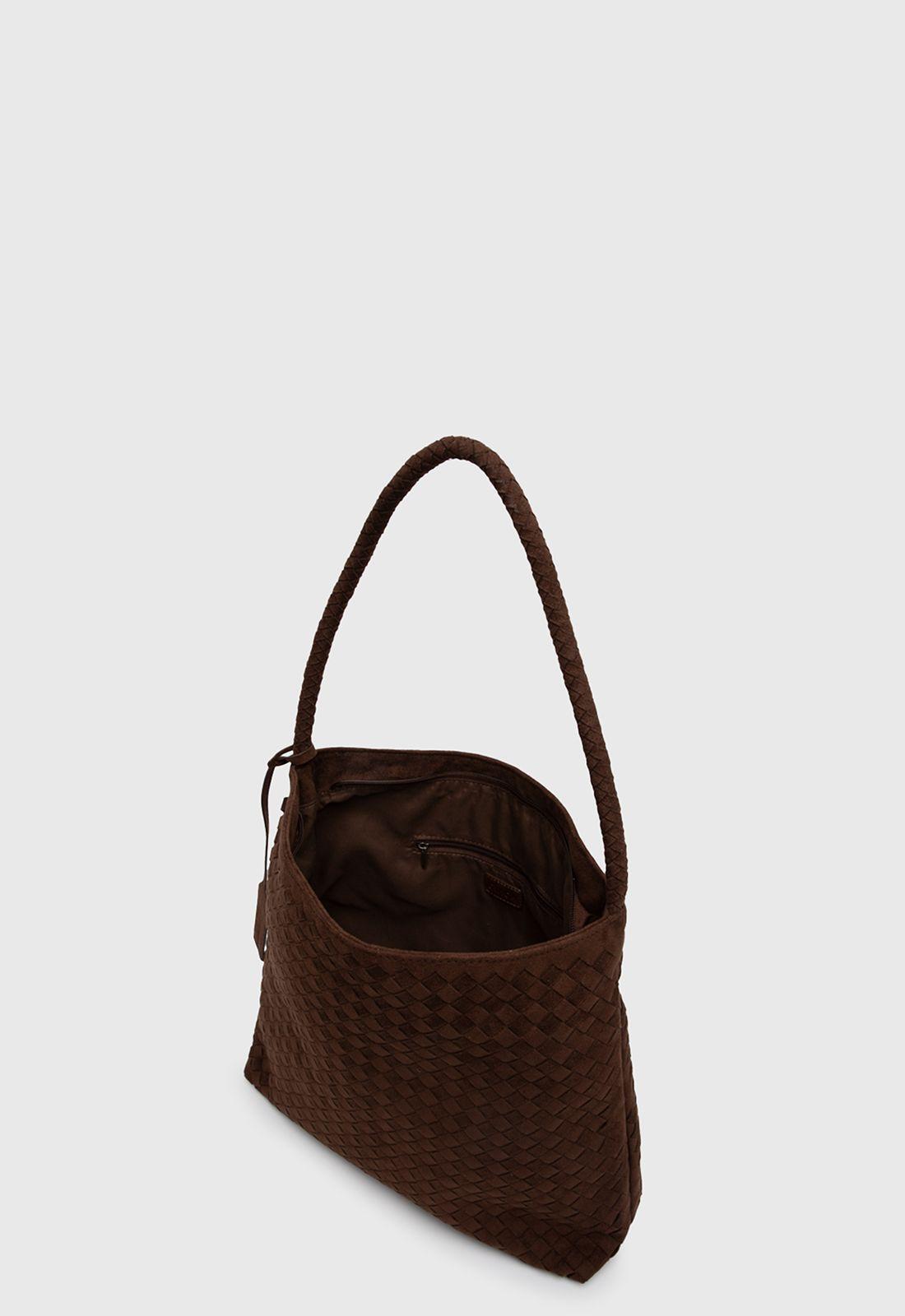 Bolso Tote Suede Braids Moka Black Bubba-3