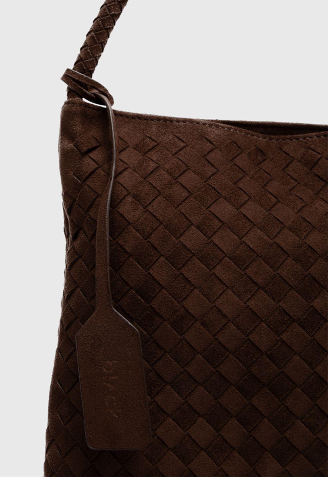 Bolso Tote Suede Braids Moka Black Bubba-4