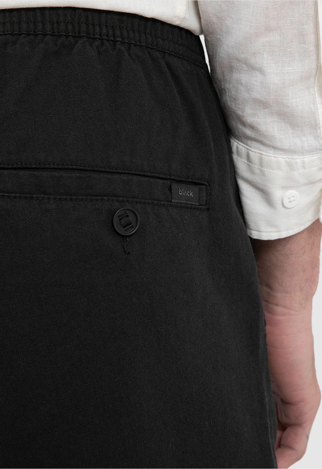 Short Lino Algodón Negro Black Bubba-4