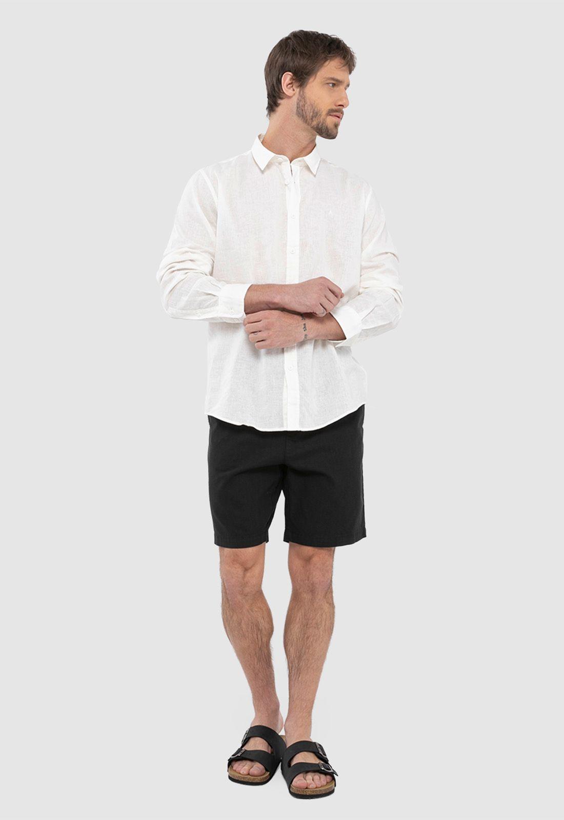 Short Lino Algodón Negro Black Bubba-5