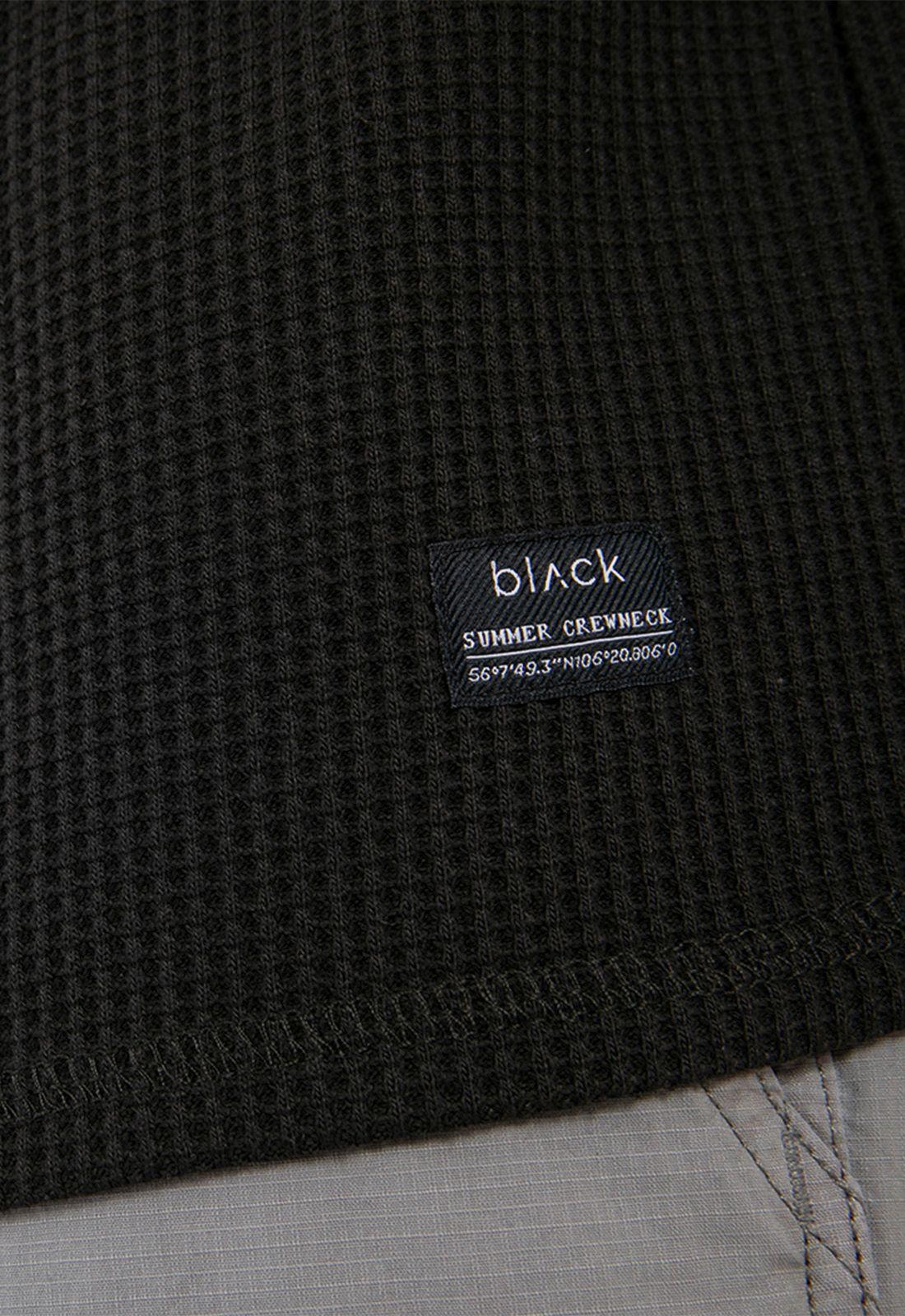 Poleron Crewneck Waffle Summer Coffee Black Bubba-3