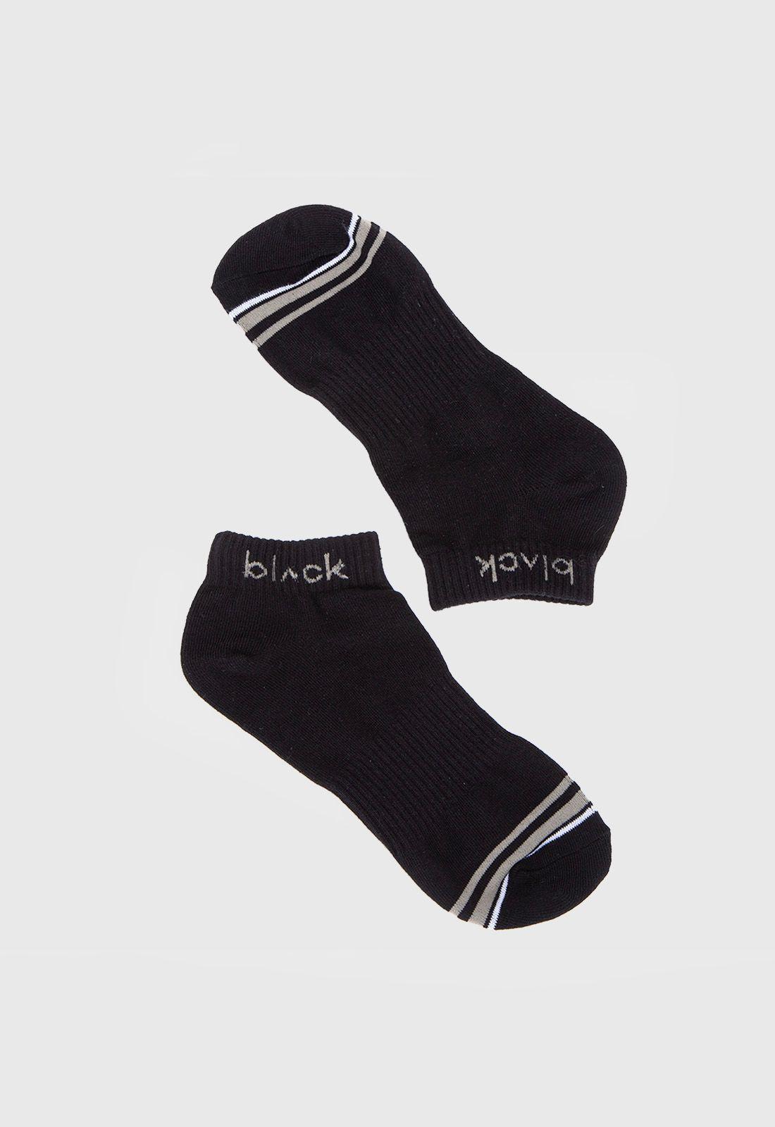 Calcetin Corto Logo Beige Black Bubba-2