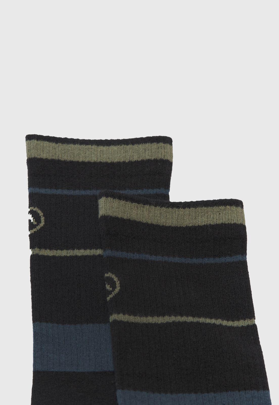 Long Socks Line Stretch Blue & Green Black Bubba-2