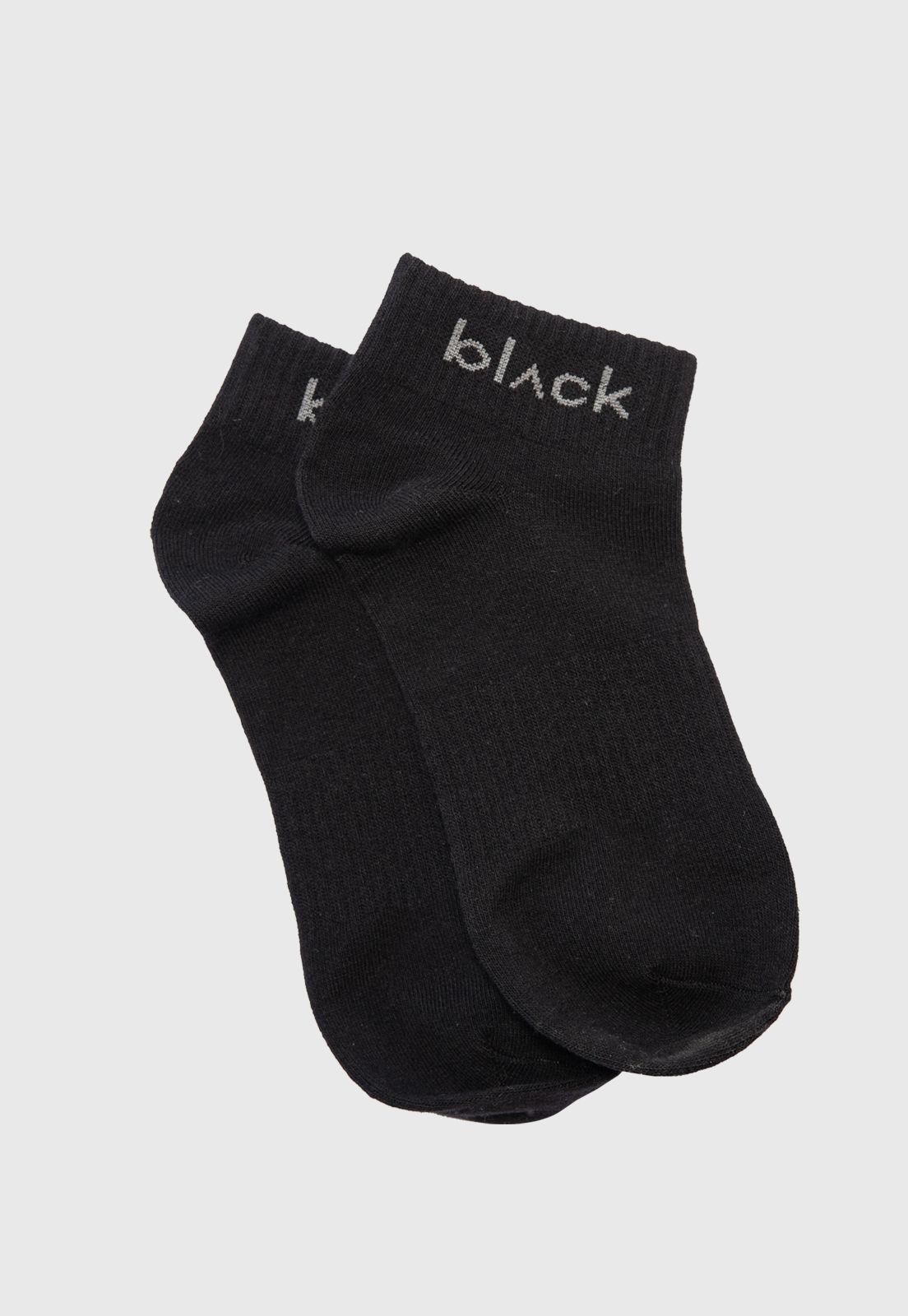 Short Socks Line Stretch Black Black Bubba-0