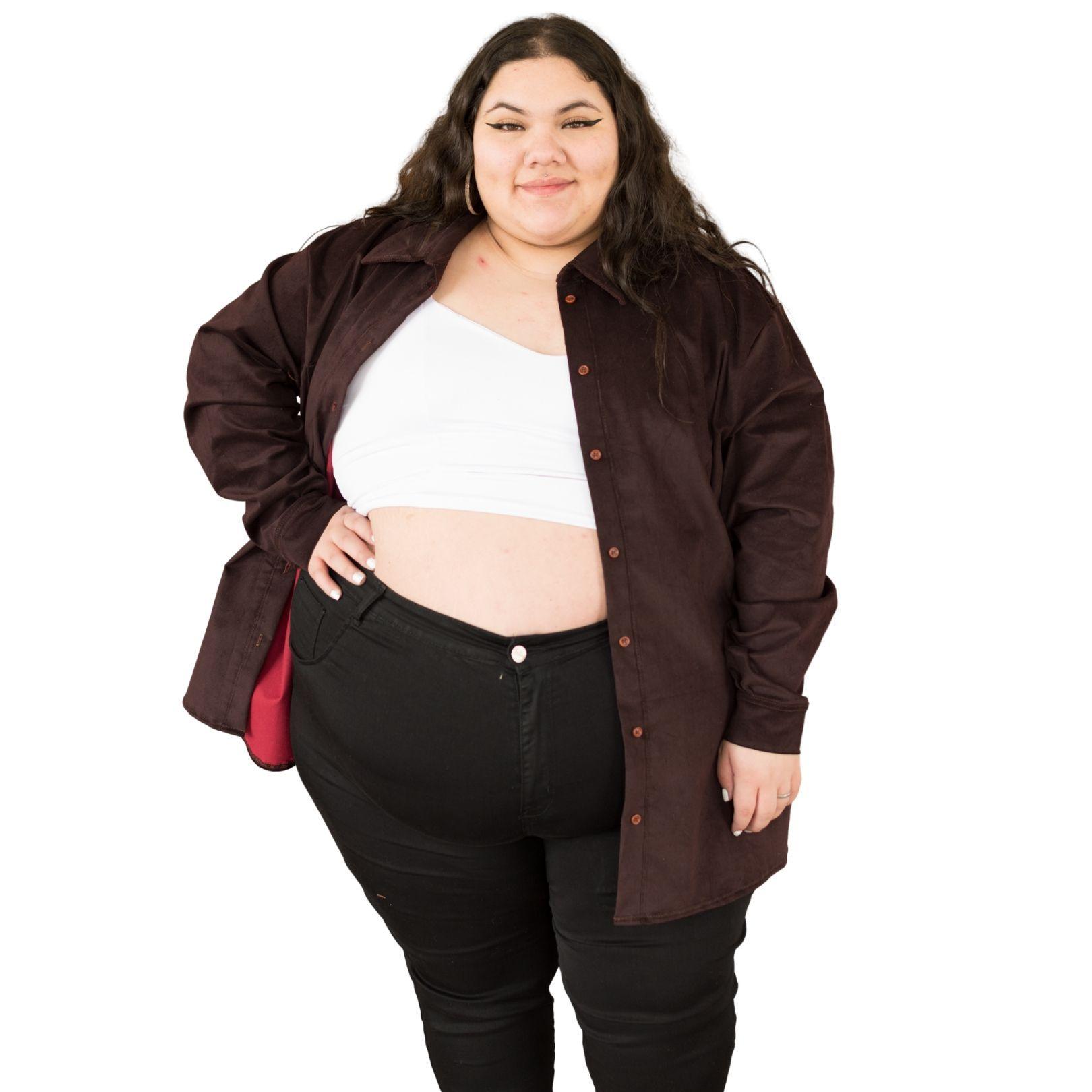 Chaqueta Cotelé Talla Grande Plus Size-1