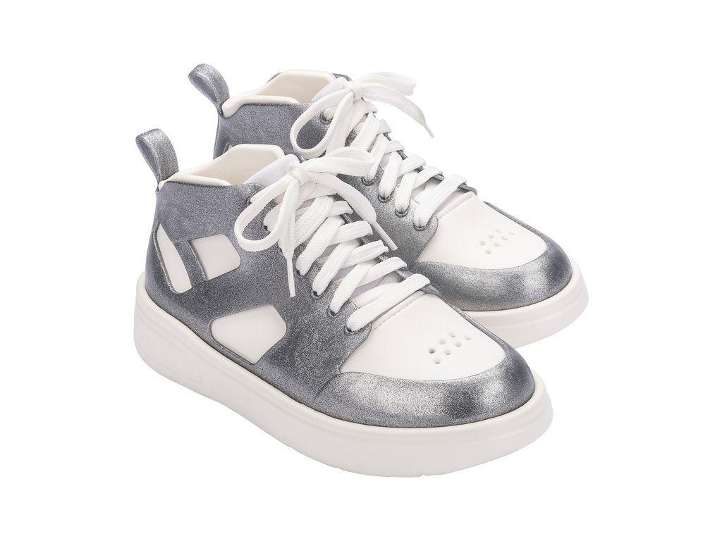 Zapatilla Player Sneaker Blanco/Plata Melissa-1