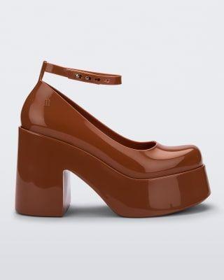 Melissa Doll Heel Marron/Rojo-0