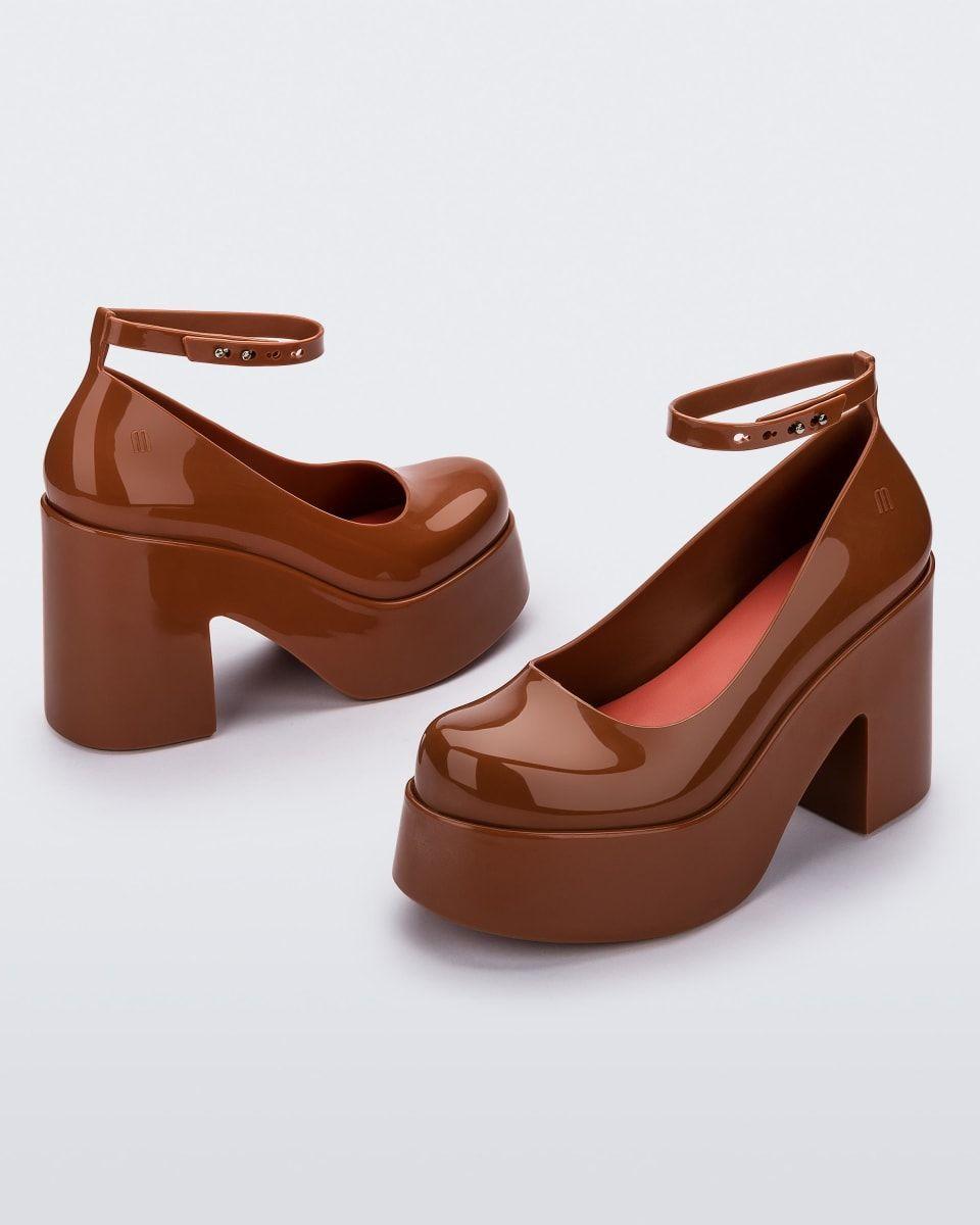 Melissa Doll Heel Marron/Rojo-2
