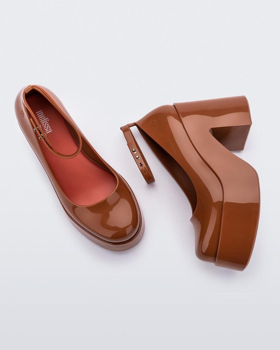 Melissa Doll Heel Marron/Rojo-3