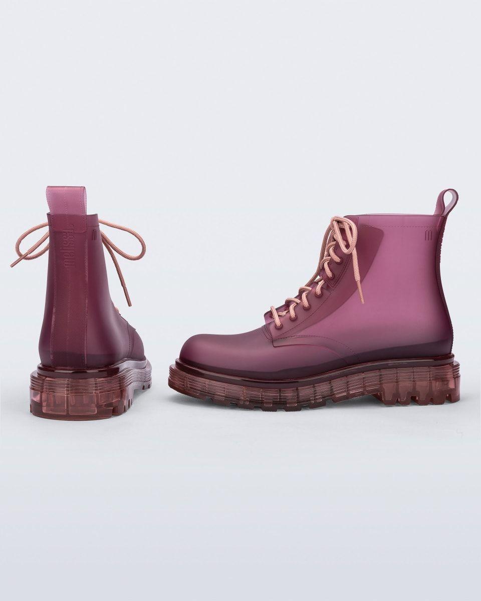 Botin Melissa Coturno Rosa/Rojo Transparente-2