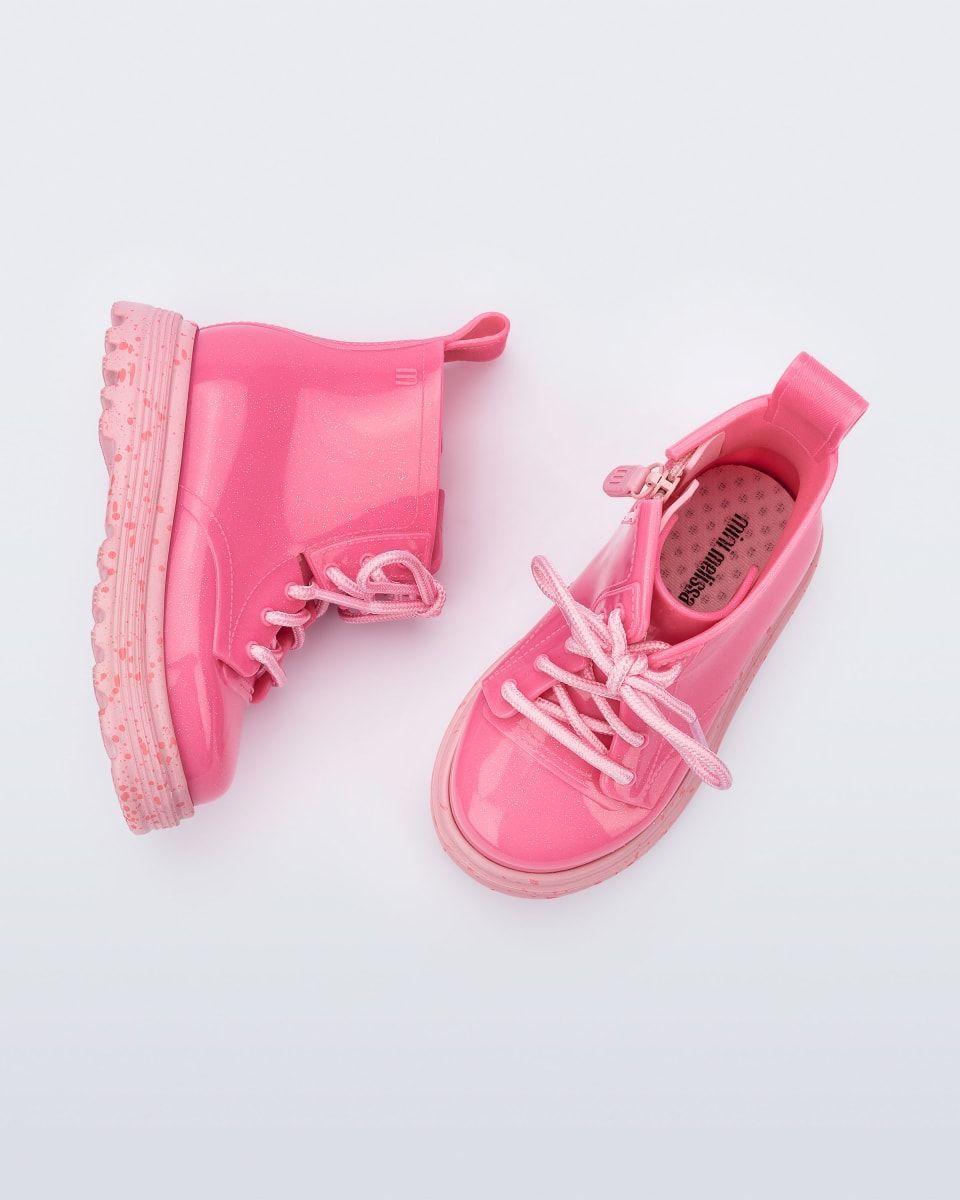 Botin Mini Melissa Coturno Rosa/Rosa Lustre-3
