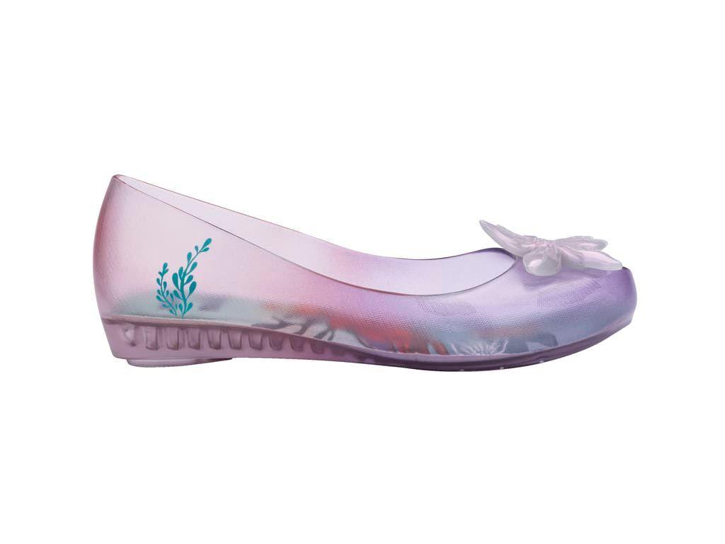 Ballerina Mini Melissa Ultragirl + Little Mermaid II Inf Vidro/Roxo/Rosa-1