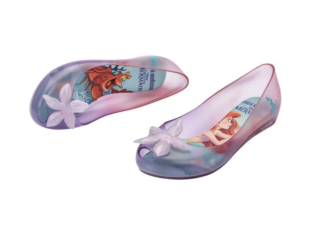 Ballerina Mini Melissa Ultragirl + Little Mermaid II Inf Vidro/Roxo/Rosa-3