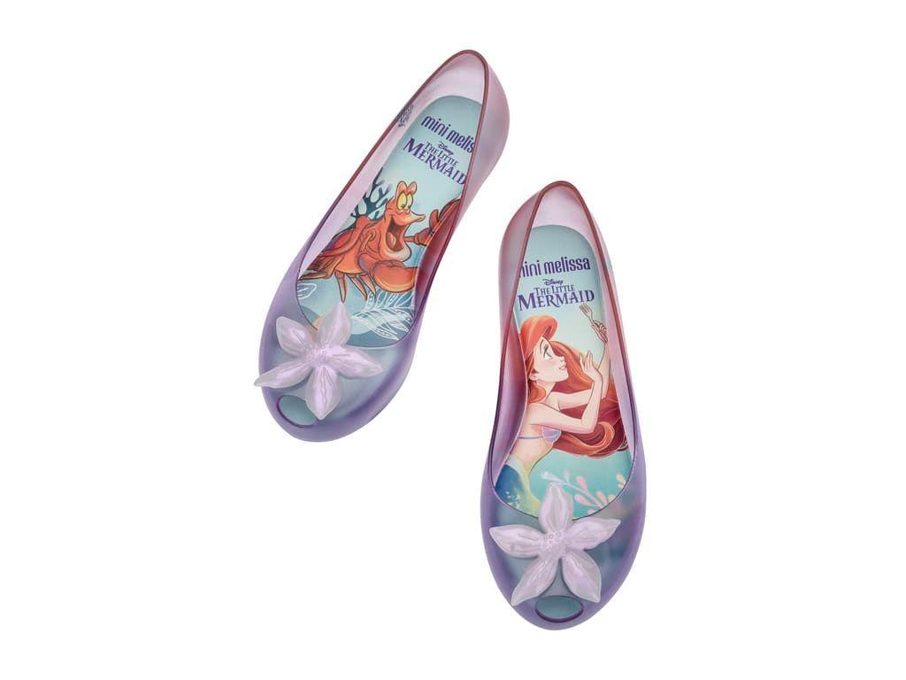 Ballerina Mini Melissa Ultragirl + Little Mermaid II Inf Vidro/Roxo/Rosa-4