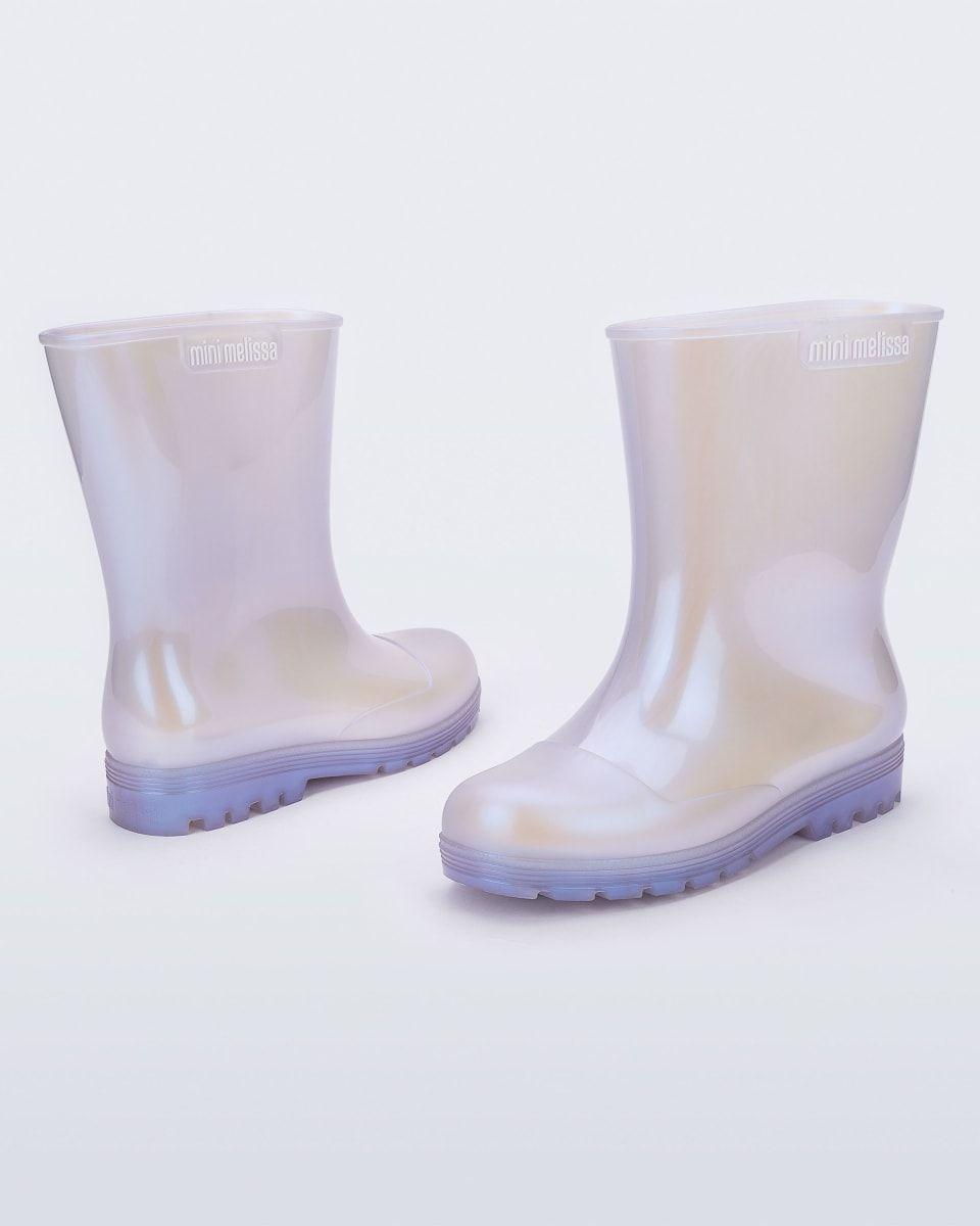 Bota Mini Melissa Welly Infantil Azul Perlado-3