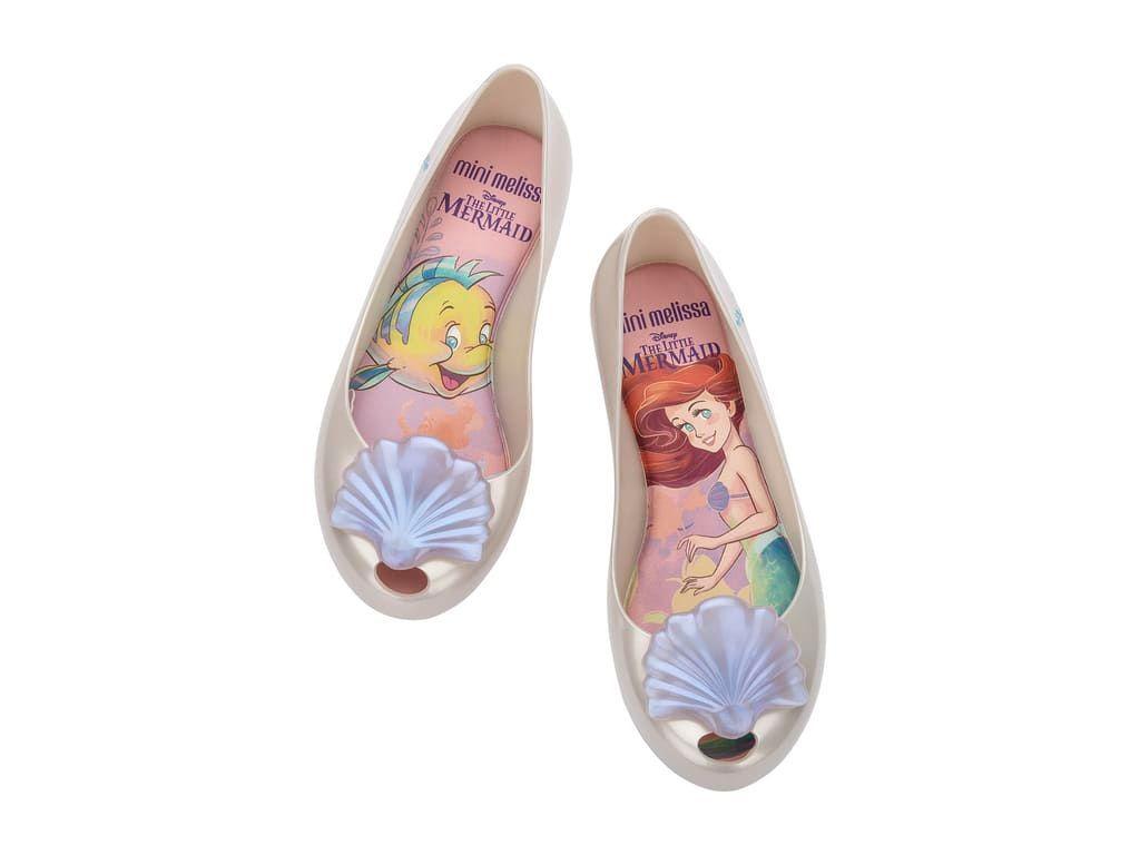 Ballerina Mini Melissa Ultragirl + Little Mermaid II Inf Blanco Cintilante/Azul-1