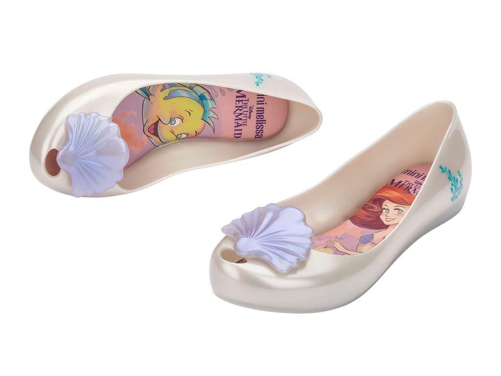 Ballerina Mini Melissa Ultragirl + Little Mermaid II Inf Blanco Cintilante/Azul-2