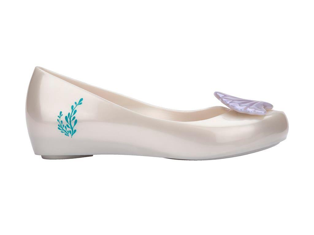 Ballerina Mini Melissa Ultragirl + Little Mermaid II Inf Blanco Cintilante/Azul-4