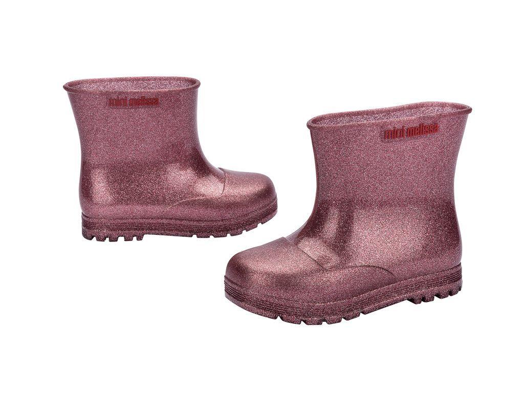 Botas de agua Bebé Welly Rosa Glitter Mini Melissa-3