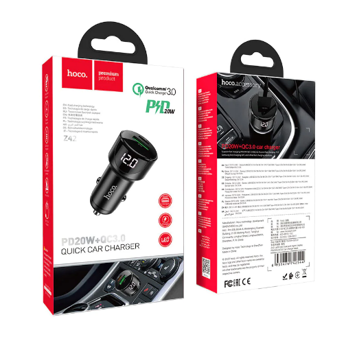 Cargador Hoco de auto Z42 SALIDA USB Y TIPO C-2