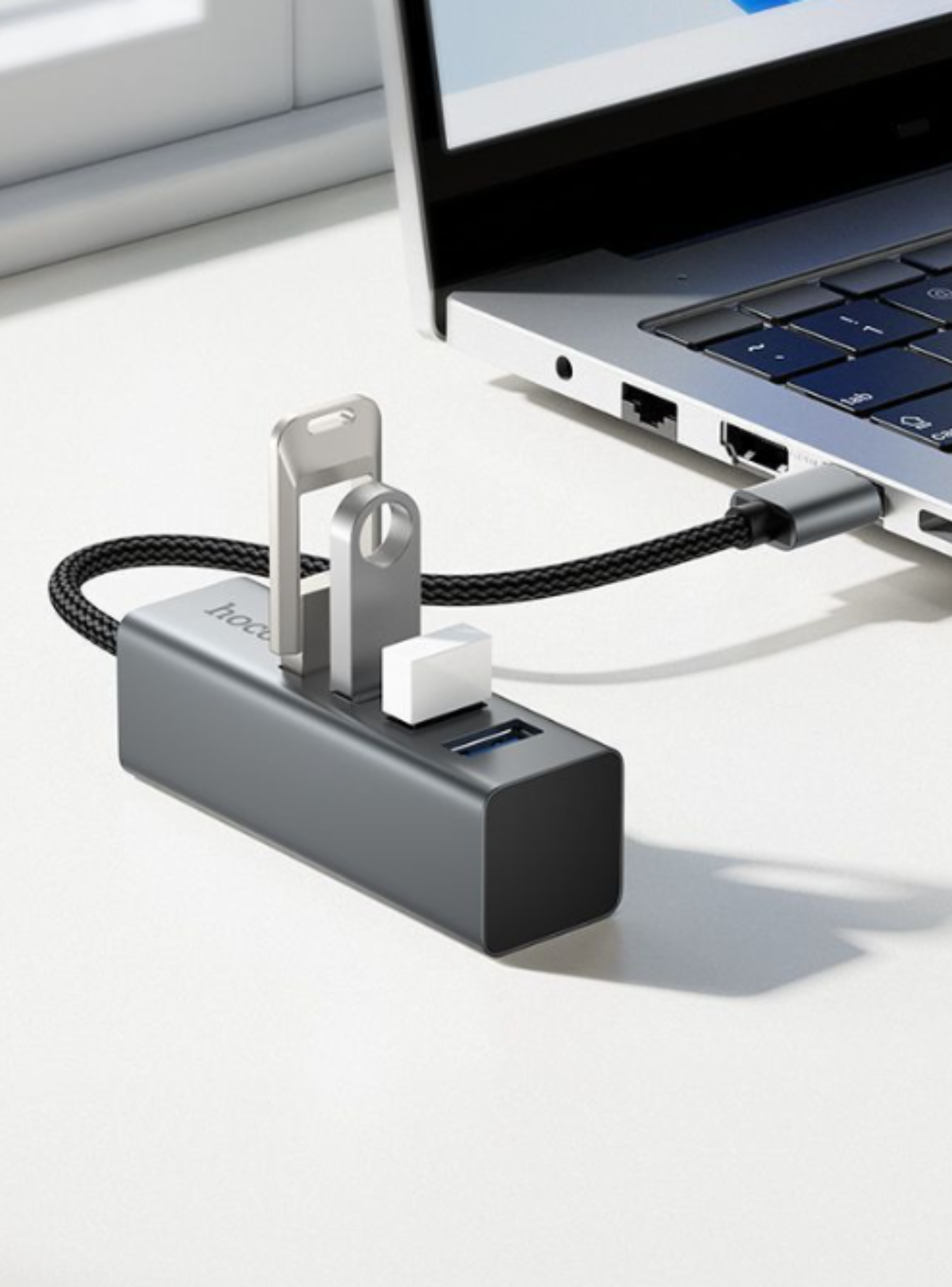 Adaptador Hub 4 puerto USB 2.0  Hoco HB1A -1