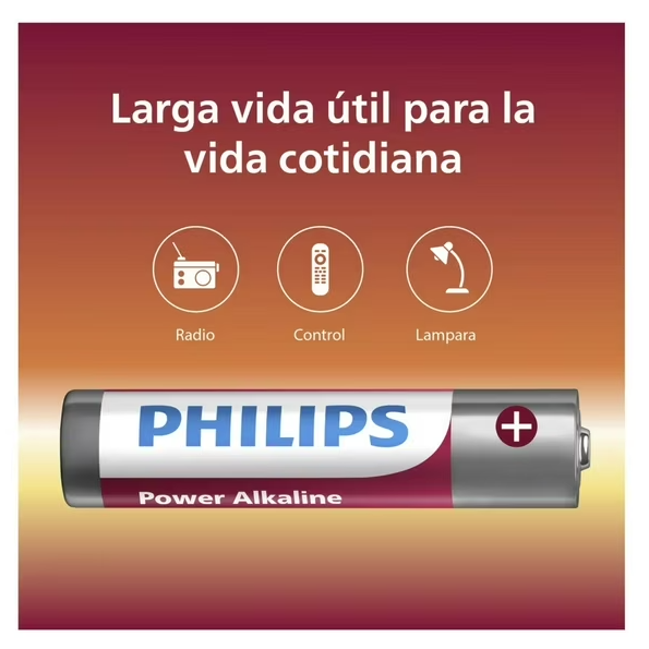 Pack de Pila AA 4 unidades alcalina Philips 1.5V 3X power-2