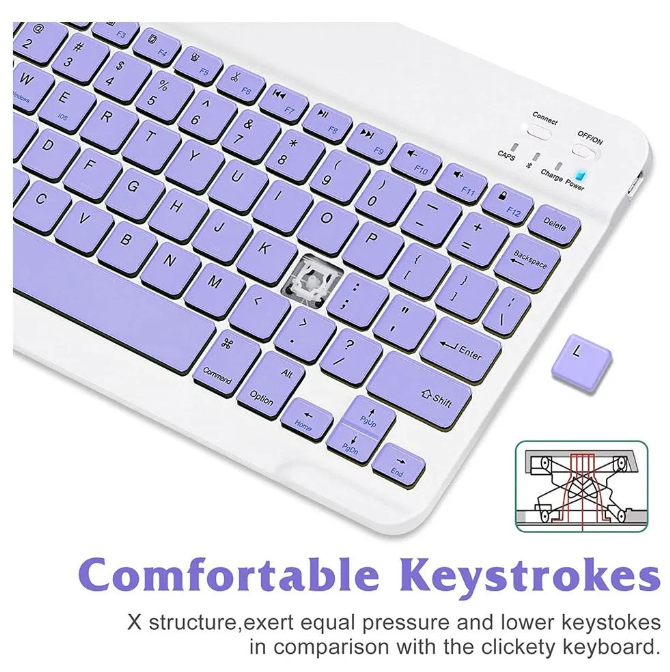 Teclado Bluetooth mini keyboard 10" lila-2