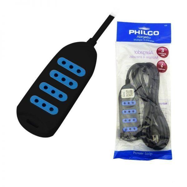 extension 430B Philco 4 enchufes 3MTS negro-2