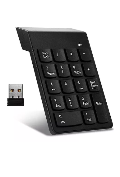 Teclado Numerico Inalambrico 2.4 Ghz Con tecla Retroceso Negro-0