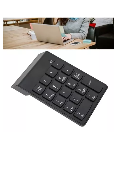 Teclado Numerico Inalambrico 2.4 Ghz Con tecla Retroceso Negro-3