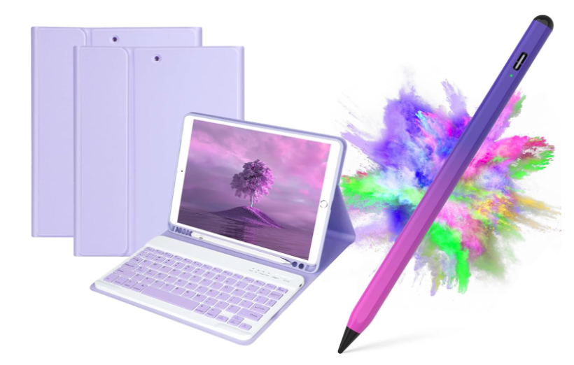 Funda con teclado para IPAD Air11 (2025/2024) Air5/Air4 10.9 lila-2