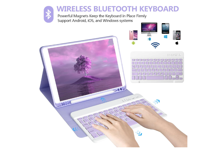 Funda con teclado para IPAD Air11 (2025/2024) Air5/Air4 10.9 lila-3