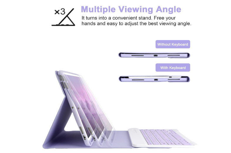 Funda con teclado para IPAD Air11 (2025/2024) Air5/Air4 10.9 lila-4