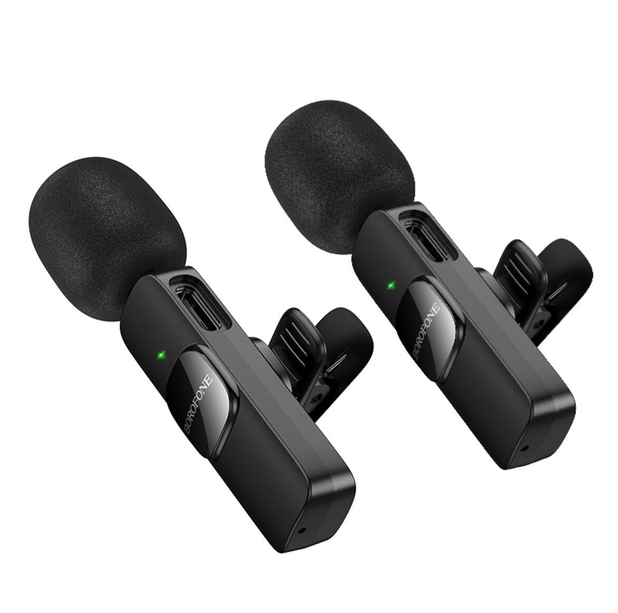Micrófono inalámbrico de solapa Dual Mic USB-C Y para IP Borofone BFK15-0