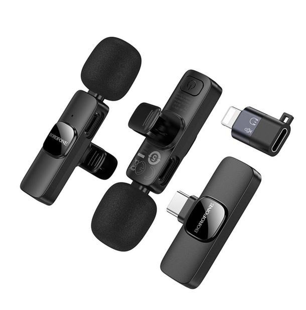 Micrófono inalámbrico de solapa Dual Mic USB-C Y para IP Borofone BFK15-4