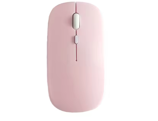 Mouse inalambrico conexion Bluetooth  2.4G recargable Rosado-2
