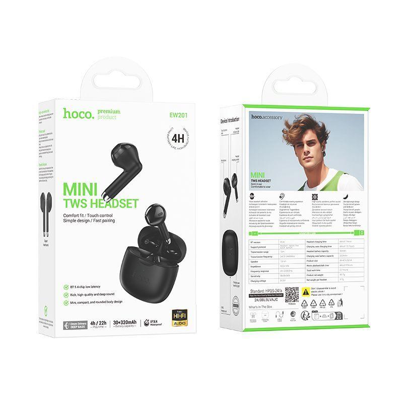 Audifono inalambrico In-ear 4hrs Hoco EW201 negro-3
