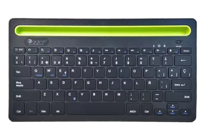 Teclado Bluetooth Recargable Con Soporte Para Tablet Celular-2