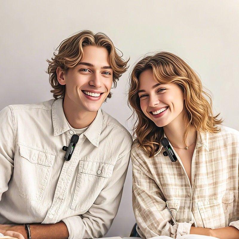 Micrófono inalámbrico de solapa Dual Mic USB-C Y para IP Hoco L20A-3