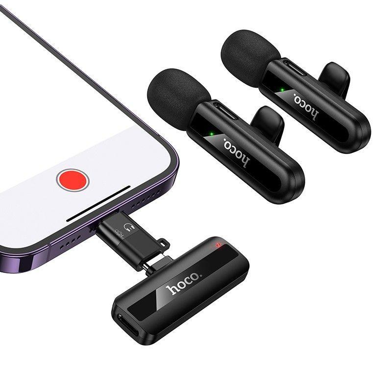 Micrófono inalámbrico de solapa Dual Mic USB-C Y para IP Hoco L20A-5