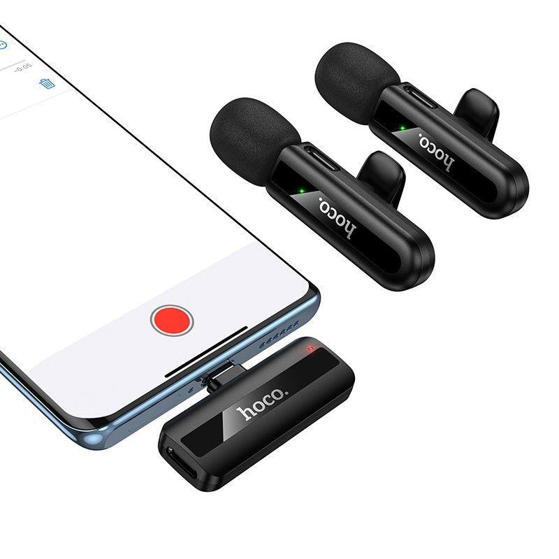 Micrófono inalámbrico de solapa Dual Mic USB-C Y para IP Hoco L20A-6