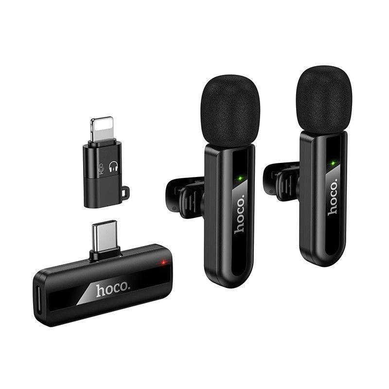 Micrófono inalámbrico de solapa Dual Mic USB-C Y para IP Hoco L20A-7