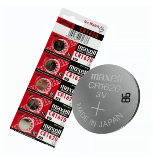 Blister de pila Maxell  tipo boton CR1620 3V de 5 unidades-0